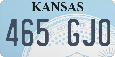 KS license plate 465GJO
