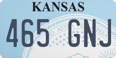 KS license plate 465GNJ