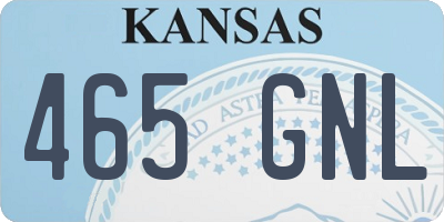 KS license plate 465GNL