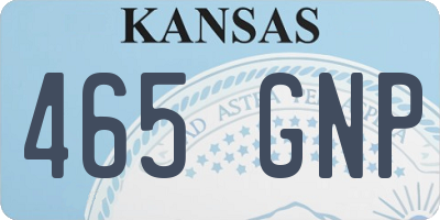 KS license plate 465GNP