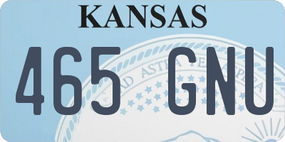 KS license plate 465GNU