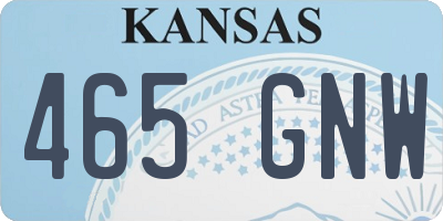 KS license plate 465GNW