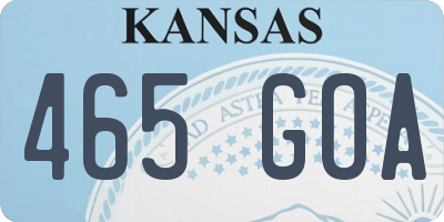 KS license plate 465GOA