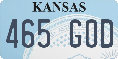 KS license plate 465GOD