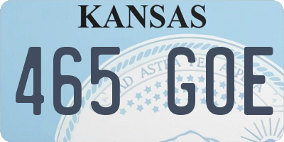 KS license plate 465GOE