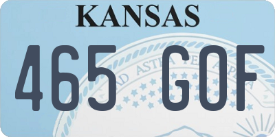 KS license plate 465GOF