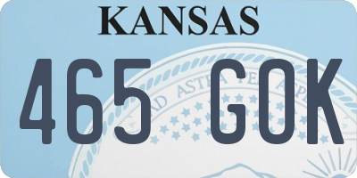 KS license plate 465GOK