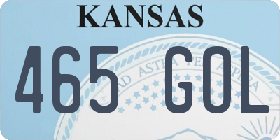 KS license plate 465GOL