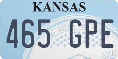 KS license plate 465GPE