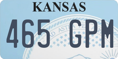 KS license plate 465GPM