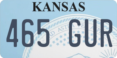 KS license plate 465GUR