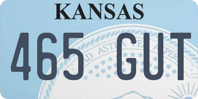 KS license plate 465GUT