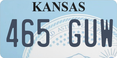 KS license plate 465GUW