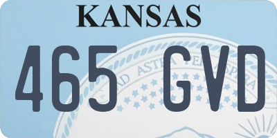KS license plate 465GVD