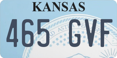 KS license plate 465GVF