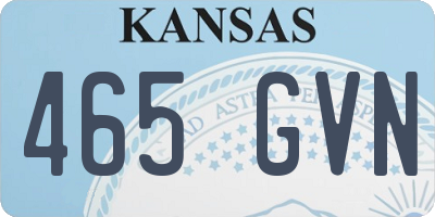 KS license plate 465GVN