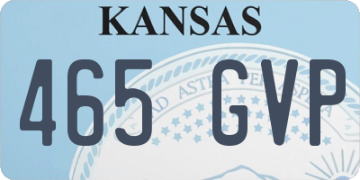 KS license plate 465GVP