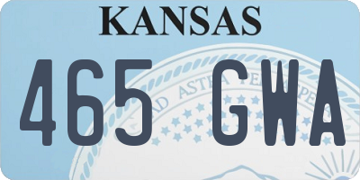 KS license plate 465GWA