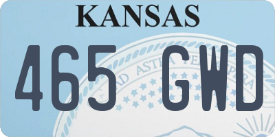 KS license plate 465GWD