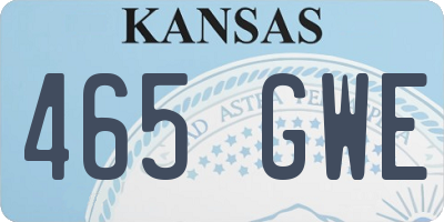 KS license plate 465GWE