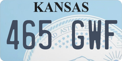 KS license plate 465GWF