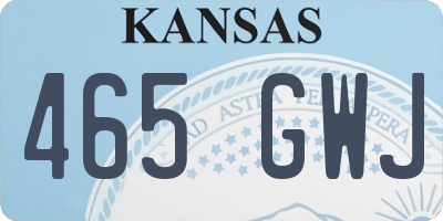 KS license plate 465GWJ
