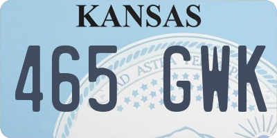 KS license plate 465GWK