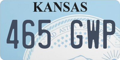 KS license plate 465GWP
