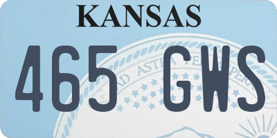 KS license plate 465GWS