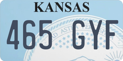 KS license plate 465GYF