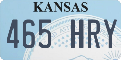 KS license plate 465HRY