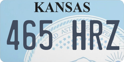 KS license plate 465HRZ