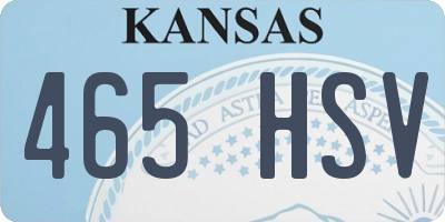 KS license plate 465HSV