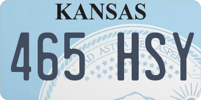 KS license plate 465HSY