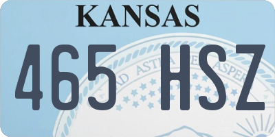 KS license plate 465HSZ