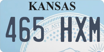 KS license plate 465HXM