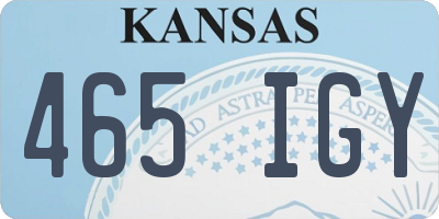 KS license plate 465IGY
