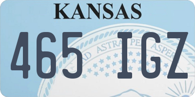 KS license plate 465IGZ