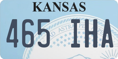 KS license plate 465IHA