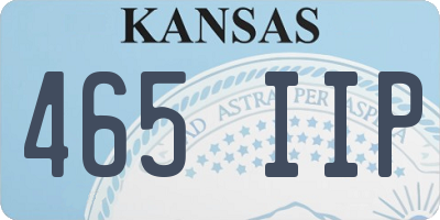 KS license plate 465IIP