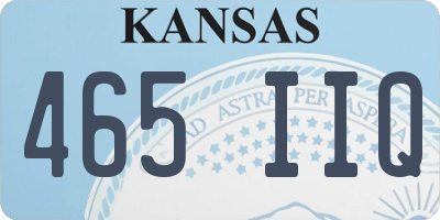 KS license plate 465IIQ