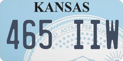 KS license plate 465IIW