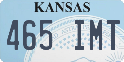 KS license plate 465IMT