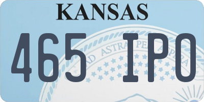 KS license plate 465IPO
