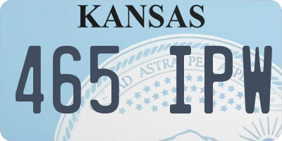 KS license plate 465IPW