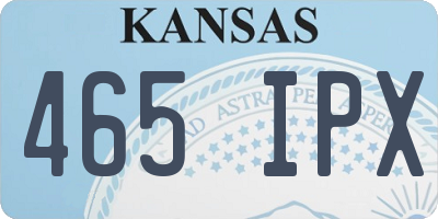 KS license plate 465IPX