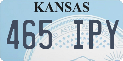 KS license plate 465IPY