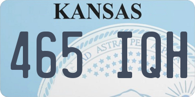 KS license plate 465IQH