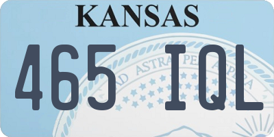KS license plate 465IQL