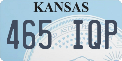 KS license plate 465IQP